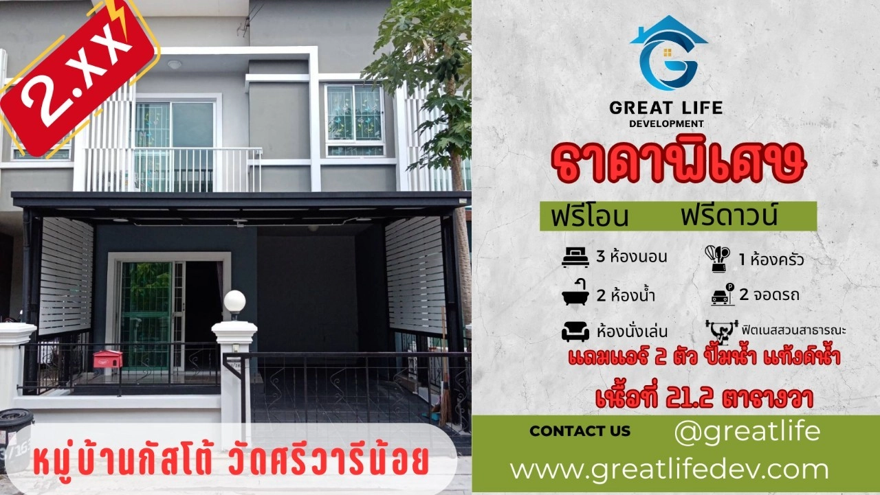 ขายทาวน์โฮมกัสโต้ศรีวารีน้อย(บางนา-สุวรรณภูมิ) รูปที่ 2